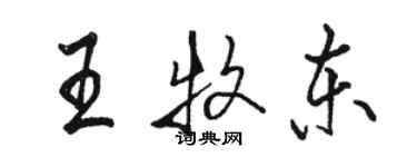 駱恆光王牧東行書個性簽名怎么寫