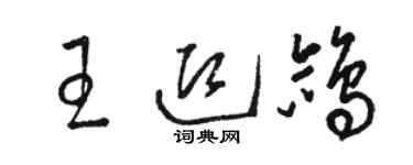 駱恆光王迎鴿草書個性簽名怎么寫