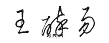 駱恆光王醉易草書個性簽名怎么寫