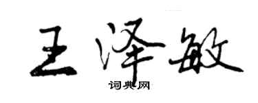 曾慶福王澤敏行書個性簽名怎么寫