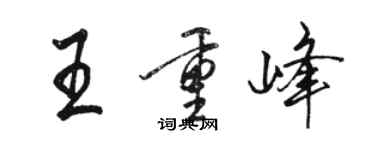 駱恆光王重峰行書個性簽名怎么寫