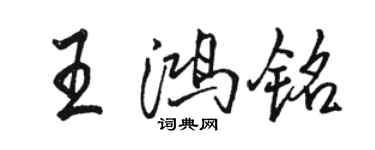 駱恆光王鴻銘行書個性簽名怎么寫