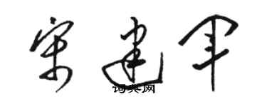 駱恆光宋建軍草書個性簽名怎么寫