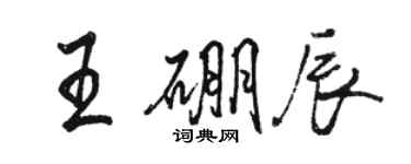 駱恆光王硼辰行書個性簽名怎么寫