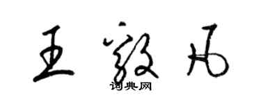 梁錦英王毅凡草書個性簽名怎么寫