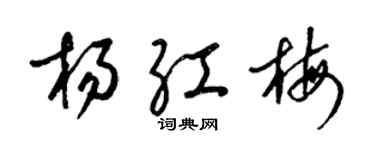 梁錦英楊紅梅草書個性簽名怎么寫