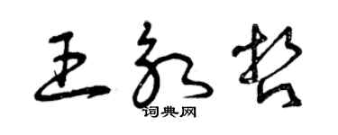 曾慶福王永哲草書個性簽名怎么寫