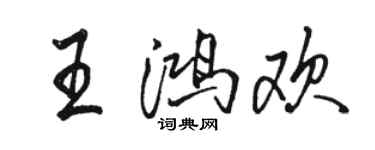 駱恆光王鴻歡行書個性簽名怎么寫