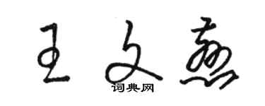 駱恆光王文慈草書個性簽名怎么寫