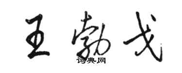 駱恆光王勃戈行書個性簽名怎么寫