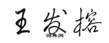 駱恆光王發榕行書個性簽名怎么寫