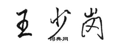 駱恆光王少崗行書個性簽名怎么寫