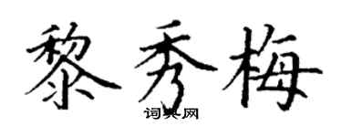 丁謙黎秀梅楷書個性簽名怎么寫