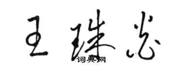 駱恆光王珠炎草書個性簽名怎么寫