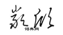 駱恆光嚴欣草書個性簽名怎么寫