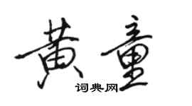 駱恆光黃童行書個性簽名怎么寫
