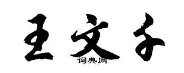 胡問遂王文千行書個性簽名怎么寫