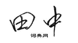 駱恆光田中行書個性簽名怎么寫