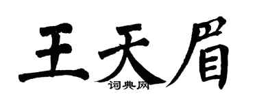 翁闓運王天眉楷書個性簽名怎么寫