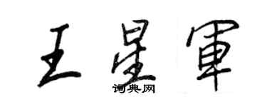 王正良王星軍行書個性簽名怎么寫