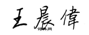 王正良王晨偉行書個性簽名怎么寫