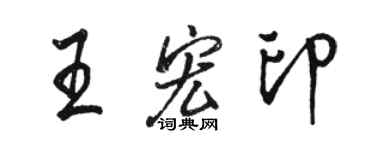 駱恆光王宏印行書個性簽名怎么寫