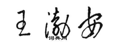 駱恆光王渤安草書個性簽名怎么寫