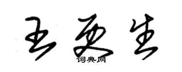 朱錫榮王更生草書個性簽名怎么寫