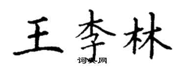 丁謙王李林楷書個性簽名怎么寫