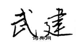 王正良武建行書個性簽名怎么寫