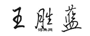 駱恆光王勝藍行書個性簽名怎么寫