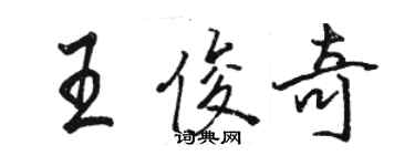 駱恆光王俊奇行書個性簽名怎么寫