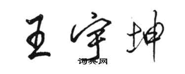 駱恆光王宇坤行書個性簽名怎么寫