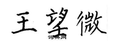 何伯昌王望微楷書個性簽名怎么寫