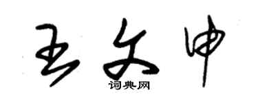 朱錫榮王文申草書個性簽名怎么寫