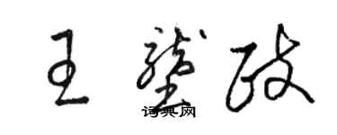 駱恆光王壟政草書個性簽名怎么寫