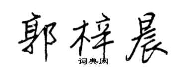 王正良郭梓晨行書個性簽名怎么寫