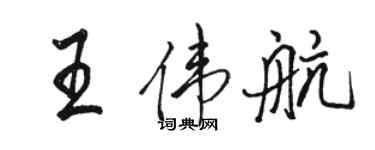 駱恆光王偉航行書個性簽名怎么寫