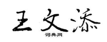 曾慶福王文添行書個性簽名怎么寫
