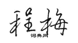 駱恆光程梅行書個性簽名怎么寫