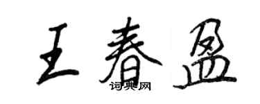 王正良王春盈行書個性簽名怎么寫