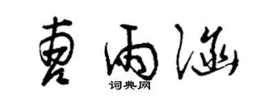 曾慶福曹雨涵草書個性簽名怎么寫