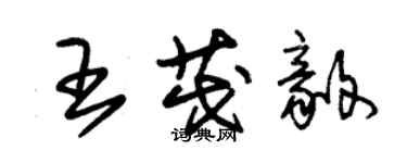 朱錫榮王茂毅草書個性簽名怎么寫