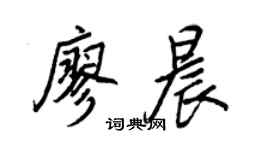 王正良廖晨行書個性簽名怎么寫