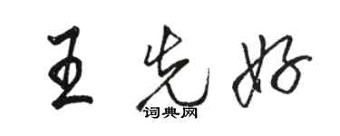 駱恆光王先好行書個性簽名怎么寫