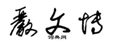 朱錫榮嚴文博草書個性簽名怎么寫
