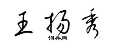 梁錦英王揚秀草書個性簽名怎么寫