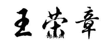 胡問遂王榮章行書個性簽名怎么寫