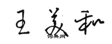 駱恆光王美和草書個性簽名怎么寫