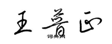 梁錦英王普正草書個性簽名怎么寫